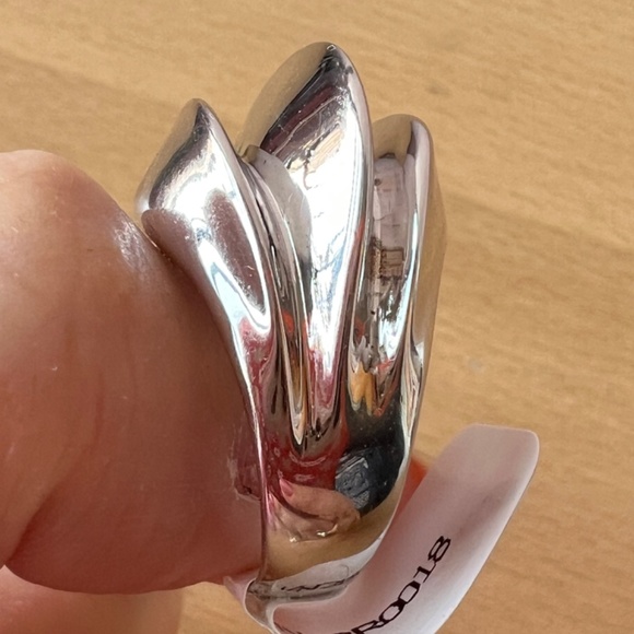 ALEXIS BITTAR FINE COLLECTION 925 STERLING SILVER MARQUIS RIDGED RING BRAND NEW - Picture 2 of 16